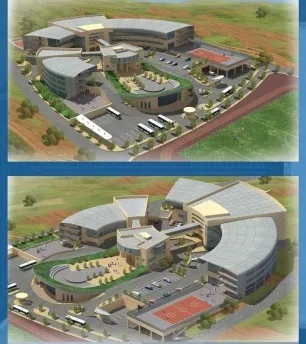 ARCH-R educational campus aerial rendering