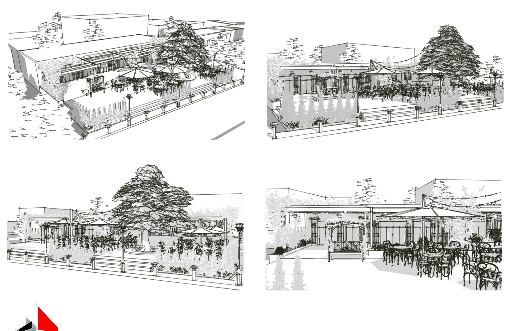 SketchUp massing study, Lekmit Emm square, Deir El-Qamar